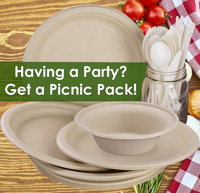 Durable Biodegradable Leak-Proof 11.5 oz Disposable Bowls 25 Pk. Sturdy, Plant-Based Gluten-Free Compostable Wheatstraw Fiber Container, Eco-Friendly, Microwavable and Safe for Hot Cold or Pet Foods.