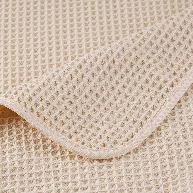 POLYTE 430 GSM Microfiber Quick Dry Lint Free Bath Sheet, 70 x 35 in, Set of 2 (Waffle Weave)