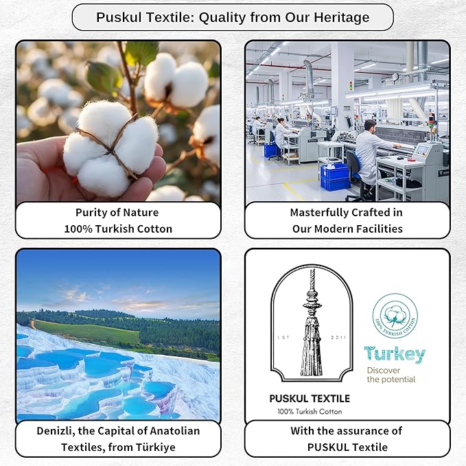Püskül - Luxury Waffle Towel Set for Bathroom 4 Pieces Ice Green, Premium Quality Organic 100% Turkish Cotton 2 Hand and 2 Bath Towels Sets, Quick Dry Thin Waffle Towels, Made in Turkiye (Ice Green)