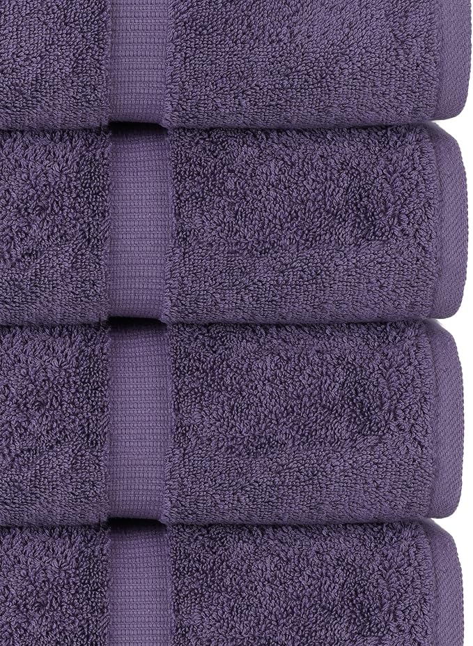 Chakir Turkish Linens | Hotel & Spa Quality 100% Cotton Premium Turkish Towels | Soft & Absorbent (4-Piece Bath Towels, Plum)