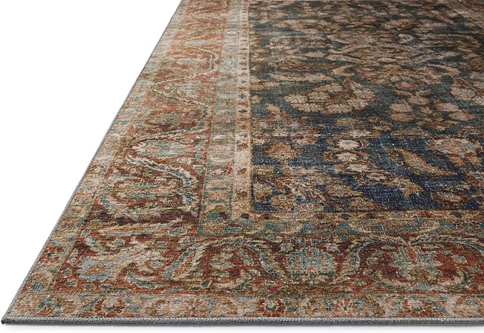 Loloi Chris Loves Julia Jules Collection JUL-10 Ocean/Spice 3'-6" x 5'-6", .13" Pile Height, Area Rug