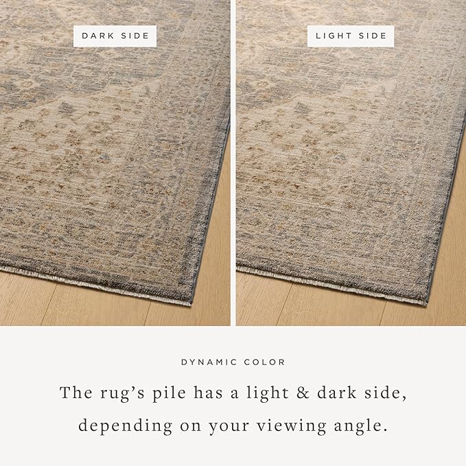 Loloi Magnolia Home by Joanna Gaines Junie Collection JUE-05 Denim/Natural 2'-0" x 3'-0", .38" Pile Height, Accent Rug