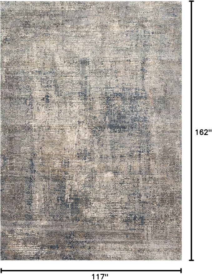 Loloi Teagan Collection TEA-05 Denim/Slate 9'-9" x 13'-6" Area Rug, Large, Soft Neutral Rug, High-Traffic for Living Room, Bedroom, Home Office, Dining Area