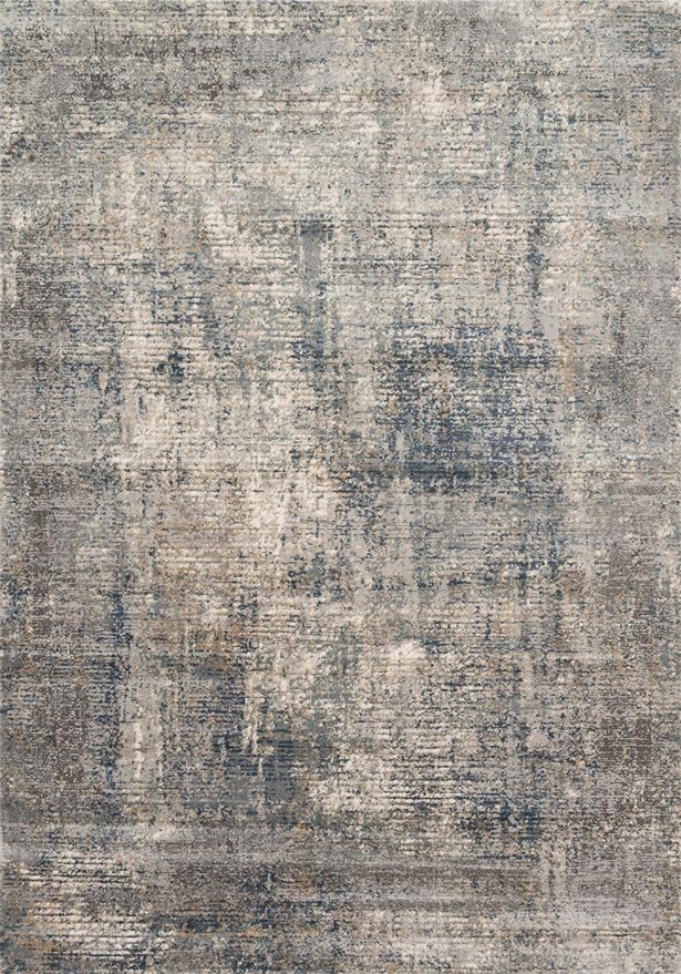 Loloi Teagan Collection TEA-05 Denim/Slate 7'-11" x 10'-6" Area Rug, Large, Soft Neutral Rug, High-Traffic for Living Room, Bedroom, Home Office, Dining Area