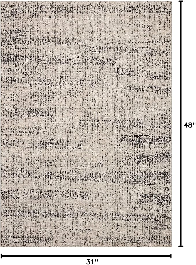 Loloi Darby Collection DAR-02 Oatmeal/Charcoal 2'-7" x 4' Accent Rug