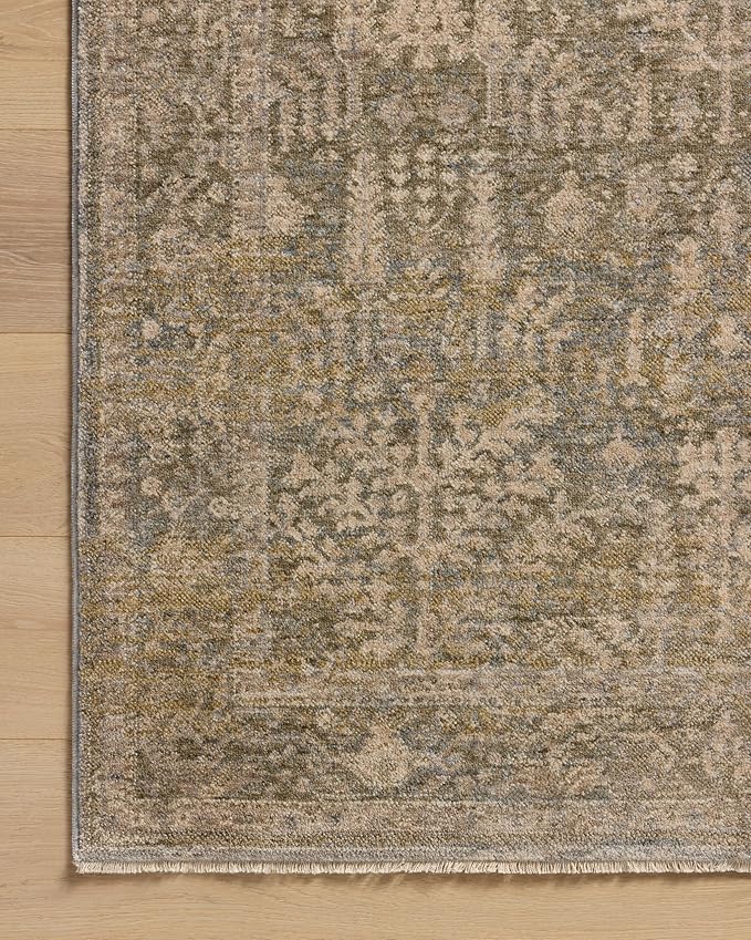 Loloi Magnolia Home by Joanna Gaines Junie Collection JUE-02 Moss/Natural 7'-10" x 7'-10", .38" Pile Height, Round Area Rug