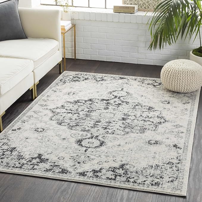 Livabliss Odelia Vintage Bohemian Area Rug,7'10" x 10'3",Black