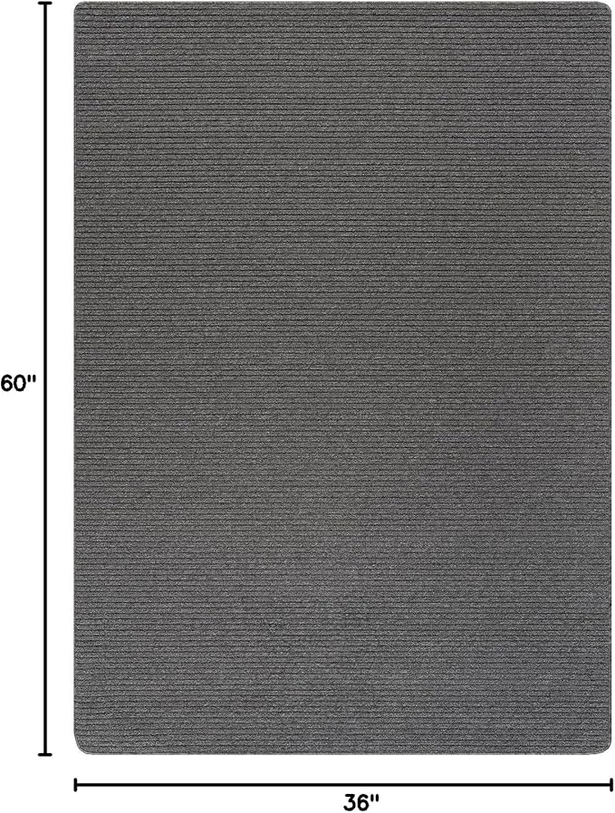 Non Slip Gray Solid Rubber Back Thing Rug for Living Room 3x5 Area Rugs for Kitchen, Rugs for Bedroom, Stain Resistant Easy Cleaning Non Shedding Carpet Gray 3 x 5