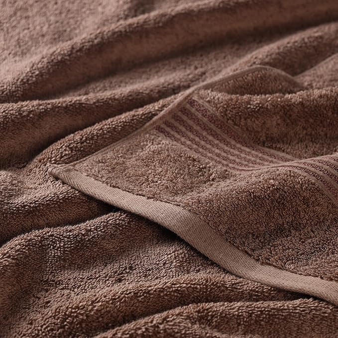 Superior Heritage Egyptian Cotton 3 Piece Towel Set, Assorted Absorbent Towels for Bathroom, Guest Bath, Luxury Home Decor Essentials, Includes 1 Bath, 1 Hand, 1 Face Towel/Washcloth, Mocha