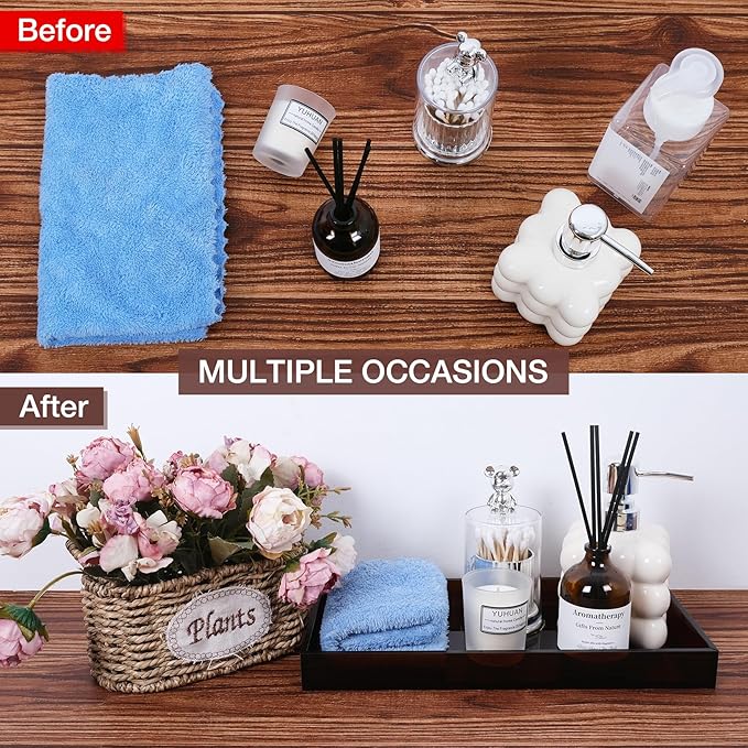 Amber Acrylic Tray 5mm Thicken 7.9x4'' Decorative Serving Tray for Bathroom, Toilet Tank, Sink Countertop, Living Room,Dresser, Coffee Table