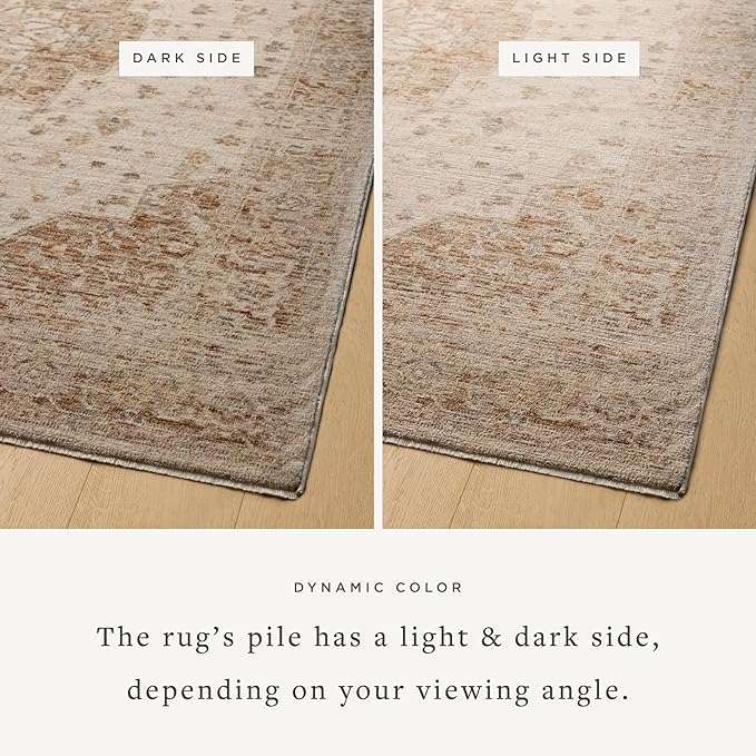 Loloi Magnolia Home by Joanna Gaines Junie Collection JUE-04 Natural/Clay 7'-10" x 10'-2", .38" Pile Height, Area Rug