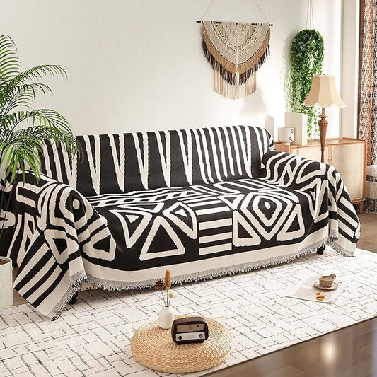Couch Cover for 2-3 Cushion Couch Sofa Pet Friendly, Boho Sectional L Shaped Sofa Cover Washable for Dogs Cats Kids, Leather Furniture Protector Slipcover Decor for Living Room, 71"x118"