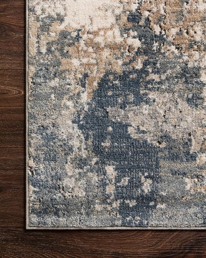 Loloi Teagan Collection TEA-06 Sand/Mist 3'-4" x 5'-7" Accent Rug, Large, Soft Neutral Rug, High-Traffic for Living Room, Bedroom, Home Office, Dining Area