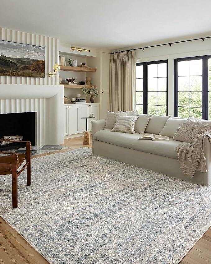 Loloi Kamala Collection KAM-04 Sky/Dove 6'-7" x 9'-6" Area Rug