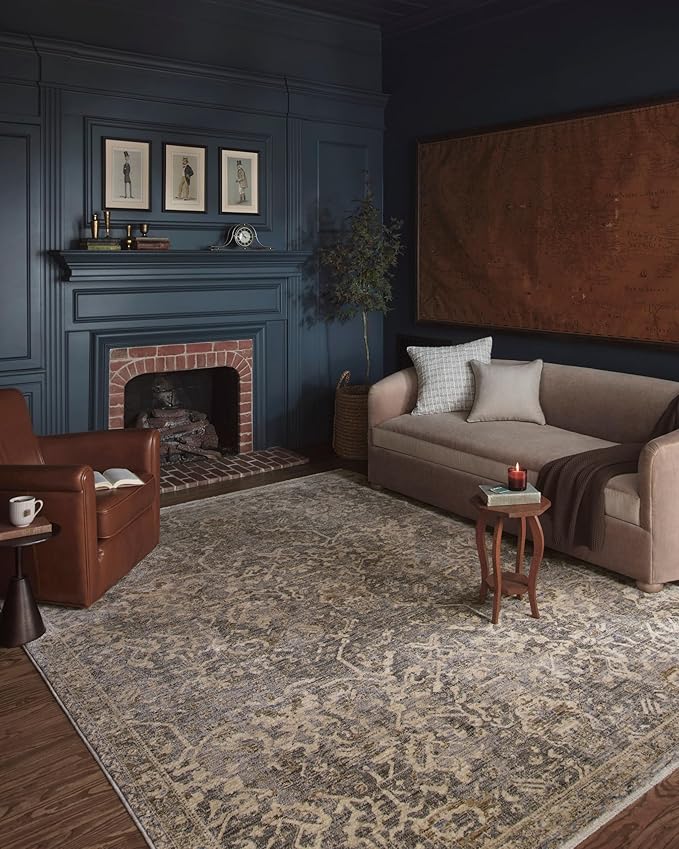 Loloi Magnolia Home by Joanna Gaines Junie Collection JUE-01 Blue/Natural 2'-7" x 8'-0", .38 Pile Height, Runner Rug