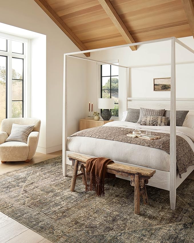 Loloi Amber Lewis Morgan Collection MOG-05 Spice/Lagoon 2' x 3'-6" 38" Thick Accent Rug feat. CloudPile, Neutral, Room Décor, Vintage Inspired, Livingroom, Bedroom, Dining Area