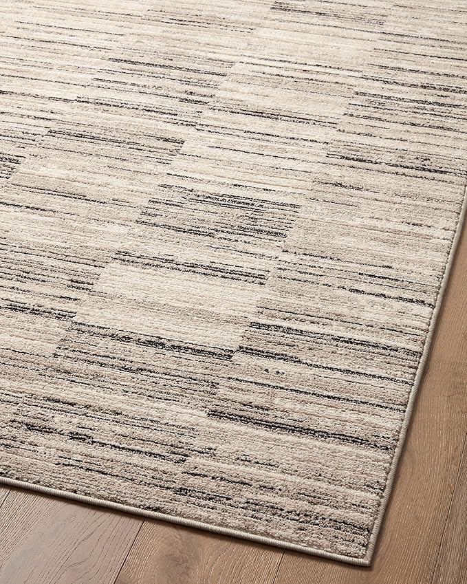Loloi Darby Collection DAR-01 Charcoal/Sand 6'-7" x 9'-3" Area Rug