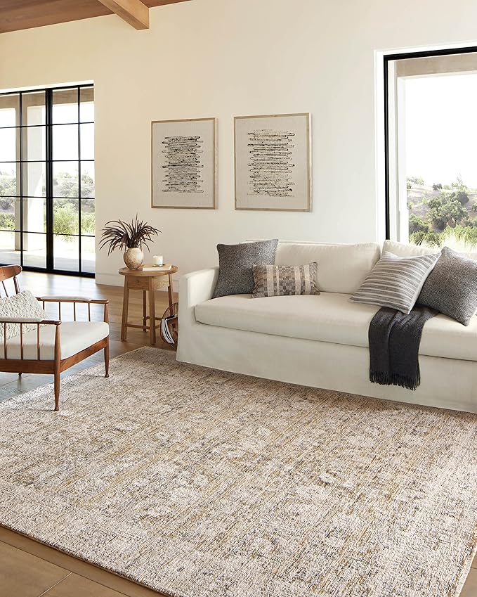Loloi Amber Lewis Alie Collection ALE-05 Gold/Beige 2'-3'' x 3'-10'', .13'' Pile Height, Accent Rug