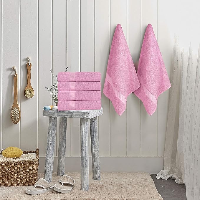 Utopia Towels 6 Pack Medium Bath Towel Set, 22 by 44 Inches, 500 GSM 100% Ring Spun Cotton, Lightweight and Highly Absorbent Quick Drying Premium Towels for Hotel, Spa and Bathroom, Pink