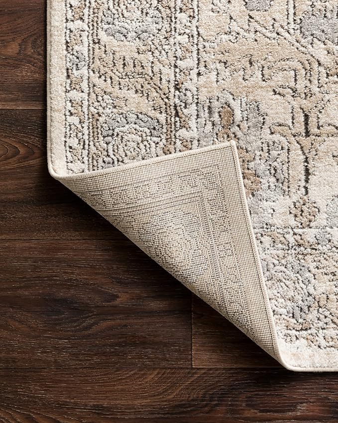 Loloi Teagan Collection TEA-03 Ivory/Sand 2'-8" x 4' Accent Rug, Large, Soft Neutral Rug, High-Traffic for Living Room, Bedroom, Home Office, Dining Area