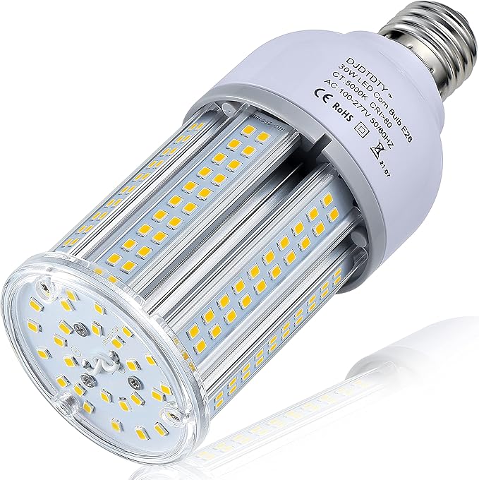 32W LED Light Bulb, E26 Base with E27 Adapter, 5000K 5000LM LED Light Bulb for Garage Warehouse Workshop Barn (32Watts)