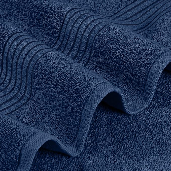 Utopia Towels Luxurious Bath Towels Set, 4 Pack, 27 x 54 Inches – 100% Ring Spun Cotton, Thick, Plush, and Fast-Drying, Designed for Premium Hotels, Spas, and Homes, Navy