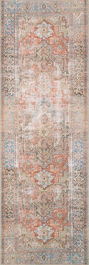 Loloi Loren Collection LQ-15 Terracotta/Sky 5'-0" x 7'-6" Area Rug