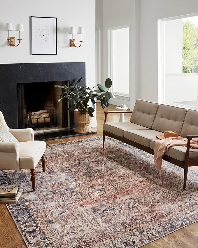 Loloi Chris Loves Julia Jules Collection JUL-02 Terracotta/Multi 2'-6'' x 7'-6'', .13" Pile Height, Runner Rug