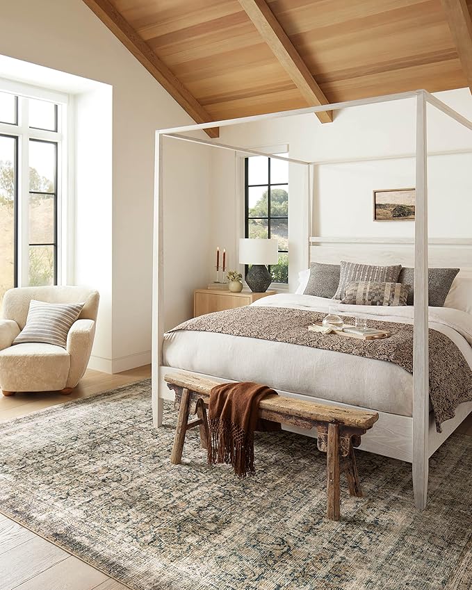 Loloi Amber Lewis Morgan Collection MOG-02 Navy/Sand 2'-3" x 7'-6" 38" Thick Runner Rug feat. CloudPile, Neutral, Room Décor, Vintage Inspired, Livingroom, Bedroom, Dining Area