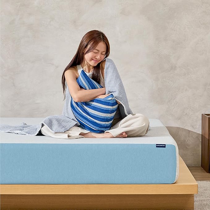 LIFEMENT Basic King Cooling Gel Infused Memory Foam Mattress in a Box | Medium Firm Bed, Fiberglass Free, Certified Pressure Relief Foam, Cooling Comfort Sleep, 10 Inch