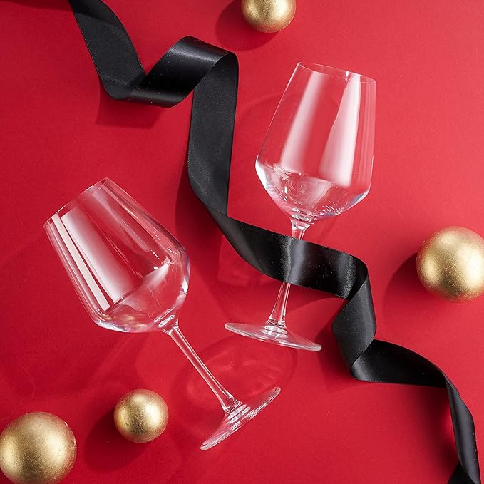 Wine Glasses, Italian Red Wine Glasses Set, 18oz Clear Wine Glasses, Wine Glass Cups, Set of 2 - Made In Italy