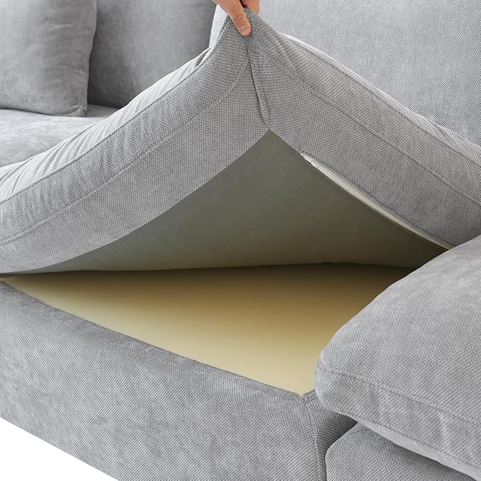 WJShome Modern Ottoman Module for Living Room, Cushion Covers Removable, Minimalist Comfy Breathable Footstool,Gray