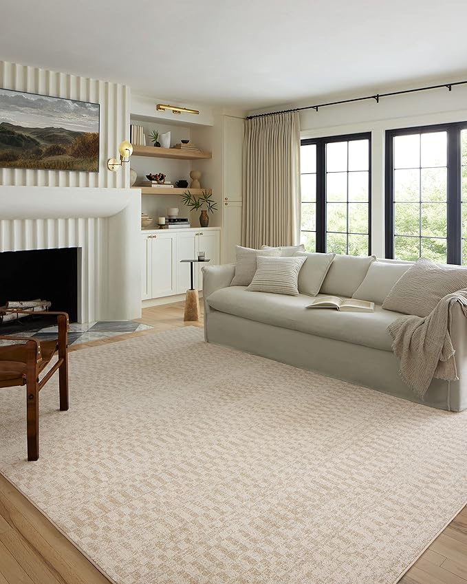 Loloi Kamala Collection KAM-05 Ivory/Natural 5'-3" x 7'-9" Area Rug