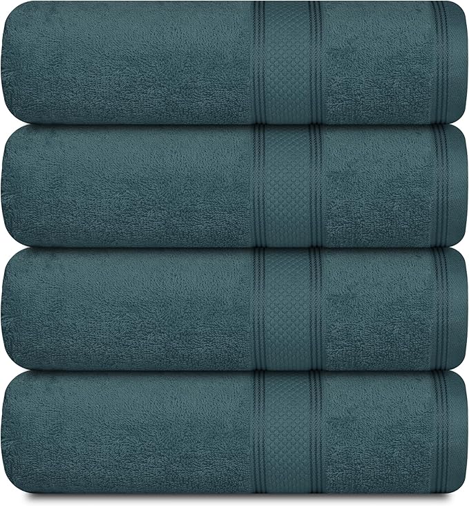 Casa Lino Face Towels & Body Wash Cloths for Showering - 100% Cotton Wash Cloths for Bathroom - Highly Absorbent & Quick Drying Washcloth Set - Cotton Washcloths 24 Pack (12" x 12") - (Teal)