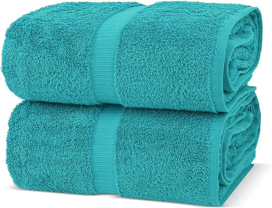 Chakir Turkish Linens, 100% Cotton Premium Quality Turkish Bath Sheets (35''x70'' Large Bath Sheet Towels - Aqua)