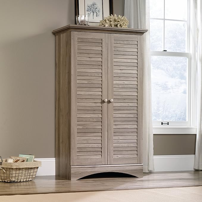 Sauder Harbor View Storage Cabinet/ Pantry Cabinet, Salt Oak finish