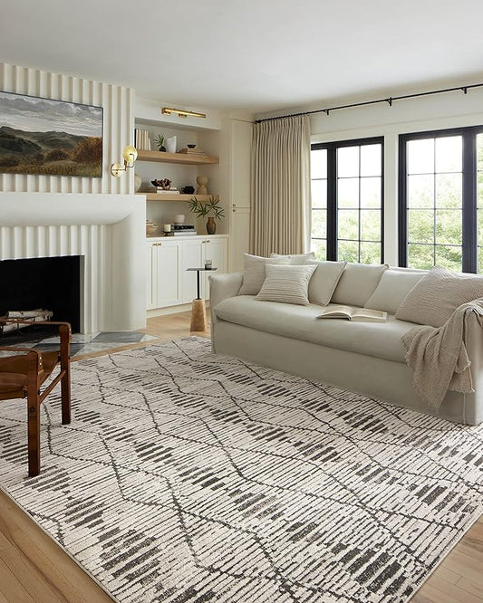 Loloi Kamala Collection KAM-02 Charcoal/Dove 2'-7" x 8'-0" Runner Rug