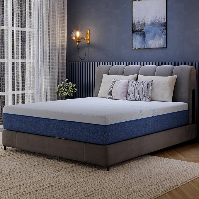 EGOHOME 10 Inch Twin Mattress, Gel Memory Foam with Charcoal, Fiberglass Free, CertiPUR-US Certified, Temperature-Regulating, Machine Washable Cover, 75" x 38" x 10", Medium
