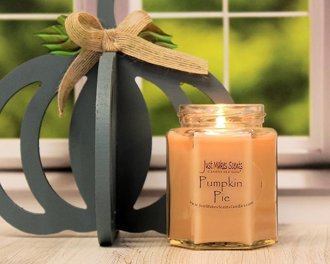 3 Pack - Pumpkin Pie Scented Blended Soy Candle | Hand Poured Fall Fragrance Candles | Made in The USA by Just Makes Scents