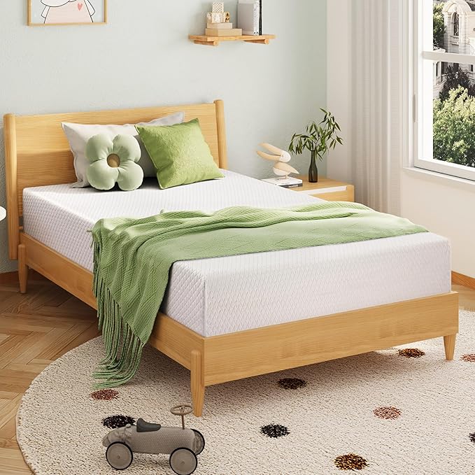 EGOHOME Twin XL Memory Foam Mattress, 12 Inch Bed Mattress in a Box with Cooling Green Tea Gel, Relieve Pressure with Medium Support, CertiPUR-US Certified, 80''L x 38''W, White