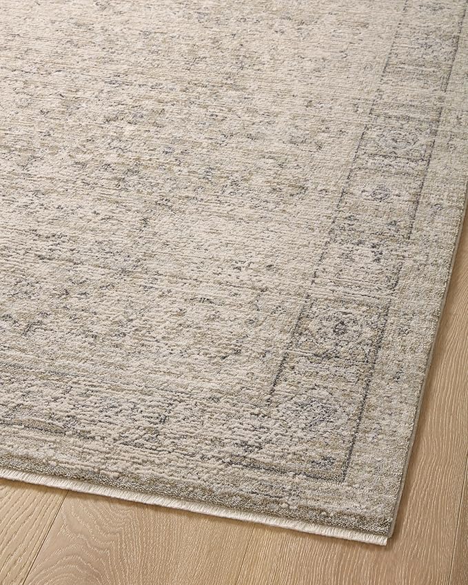 Loloi Amber Lewis Alie Collection ALE-03 Taupe/Dove 7'-10'' x 7'-10'', .13'' Pile Height, Round Area Rug