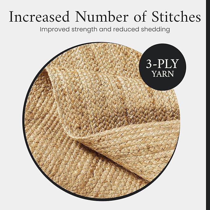 Jute Rug 2x3 Natural Farmhouse Entryway Rug, Door mat & Kitchen Mat with Non‑Slip Backing, Indoor Door Mat for High‑Traffic Areas – Earthy 2x3 Rug for Entryway & Kitchen Decor