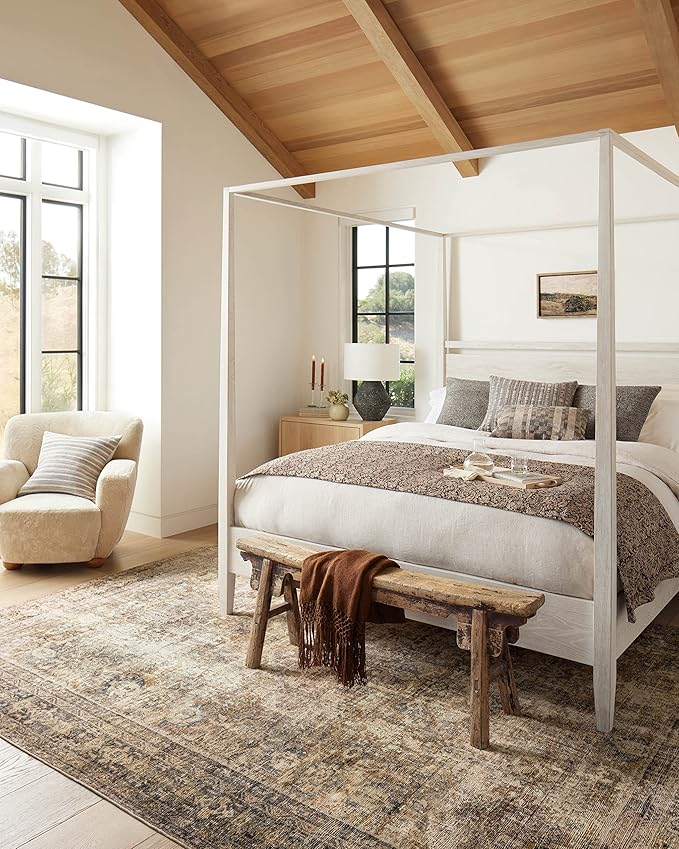 Loloi Amber Lewis Morgan Collection MOG-01 Sunset/Ink 7'-3" x 9'-3" 38" Thick Area Rug feat. CloudPile, Neutral, Room Décor, Vintage Inspired, Livingroom, Bedroom, Dining Area
