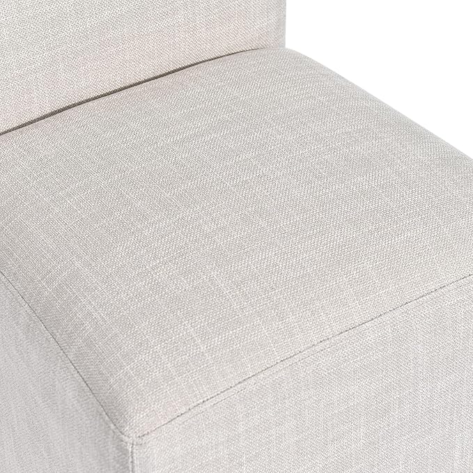 DUHOME Upholstered Dining Chair with Casters,Armless Modern Rolling Linen Dining Chairs with Wheels for Dining Room Bedroom Reading Room Living Room