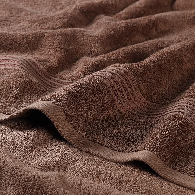 Superior Heritage Egyptian Cotton 3 Piece Towel Set, Assorted Absorbent Towels for Bathroom, Guest Bath, Luxury Home Decor Essentials, Includes 1 Bath, 1 Hand, 1 Face Towel/Washcloth, Mocha