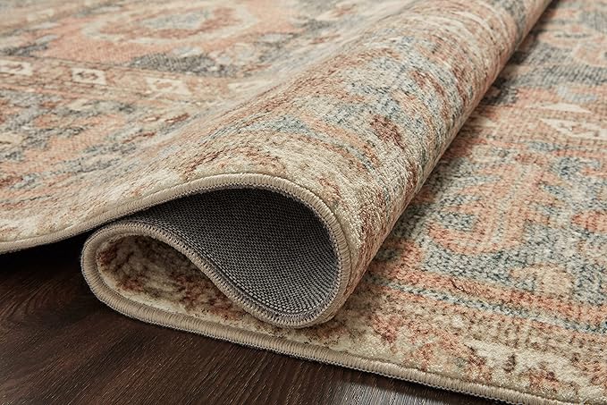 Loloi Margot Collection MAT-03 Ocean/Spice 2'-3" x 3'-9" Accent Rug feat. CloudPile, No-Shed Easy Clean Large Patterned Area Rug for Living Room, Bedroom, Dining Area