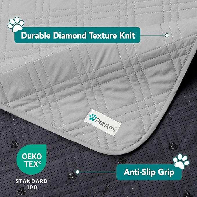 PetAmi Waterproof Bed Cover for Dogs, Pet Blanket Couch Cover, Reversible Furniture Cover Sofa Protector for Pet Cat Bed, Washable Dog Blanket for Seat, 102x82 Light Gray