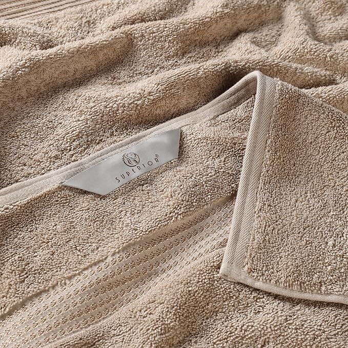 Superior Heritage Egyptian Cotton 3 Piece Towel Set, Assorted Absorbent Towels for Bathroom, Guest Bath, Luxury Home Decor Essentials, Includes 1 Bath, 1 Hand, 1 Face Towel/Washcloth, Taupe