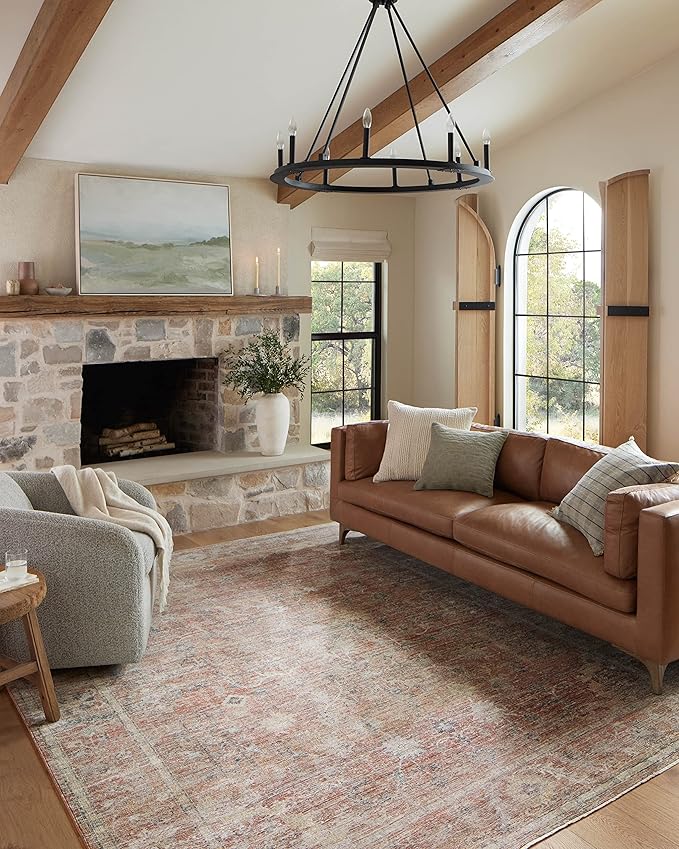 Loloi Magnolia Home by Joanna Gaines Millie Collection MIE-04 Sunset/Multi 2'-3" x 3'-10", .25" Pile Height, Accent Rug