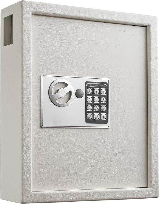 Adiroffice Key Holder Wall Mount - 40-keys Lock Box with Code, Key Cabinet Wall Mount, Valet Parking Key Box, Car Dealer Key Cabinet - Space Saving Locking Key Box Wall Mount with Digital Lock